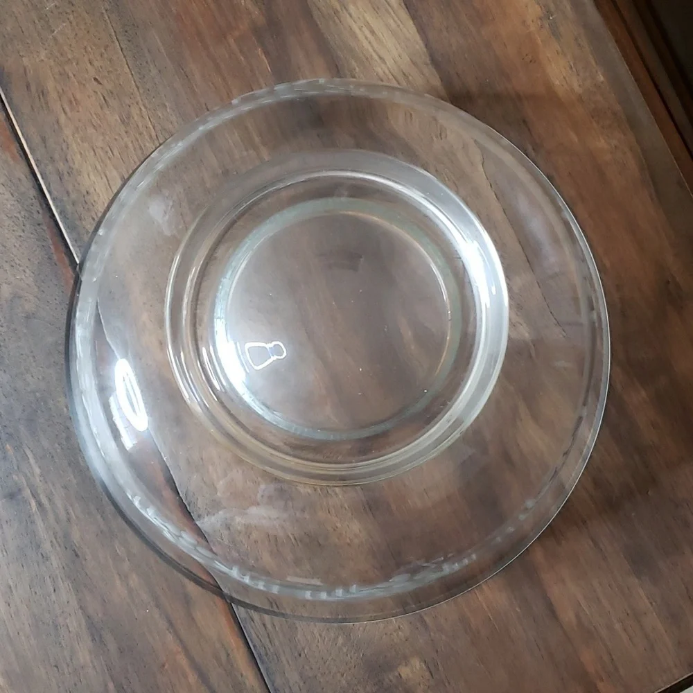 Vintage Botanical Etched Glass Serving Salad Bowl